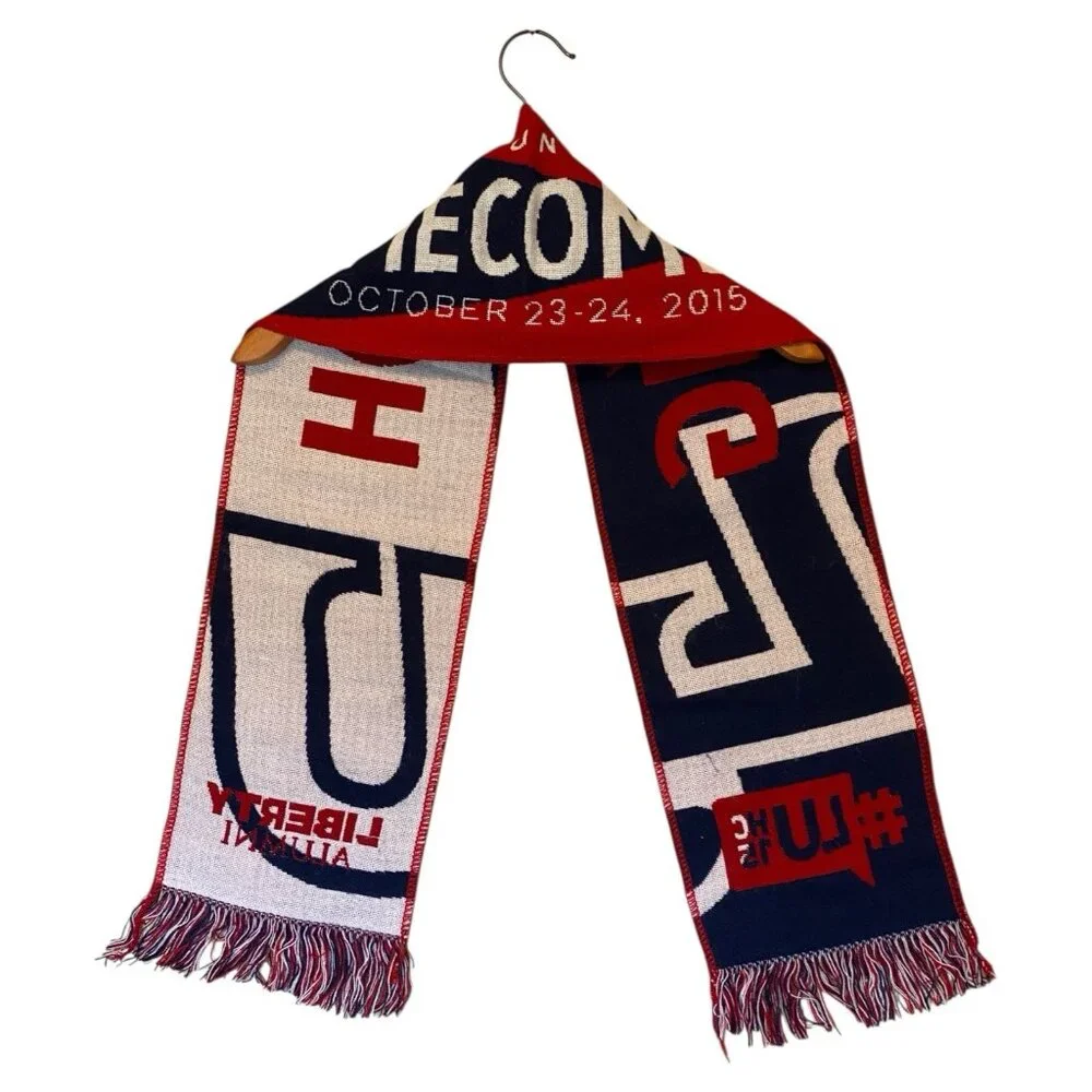 Liberty Flames Home Coming Scarf Sparky Football Red White Blue LU University